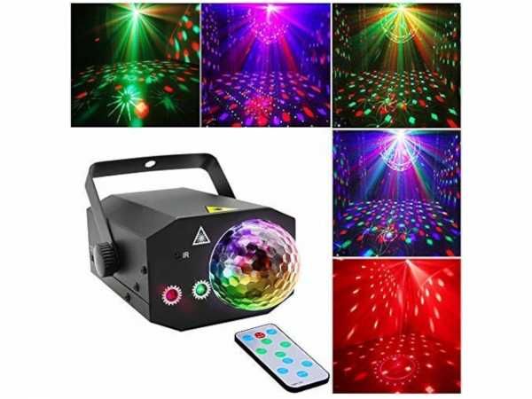 Efekt Laser Czerwony i Zielony + Kula Disco RGB MIX Wzorów 2-Efekty IR