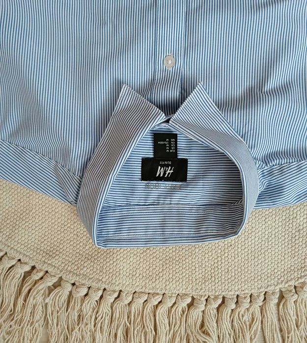 Elegancka, męska koszula w paski r. M H&M