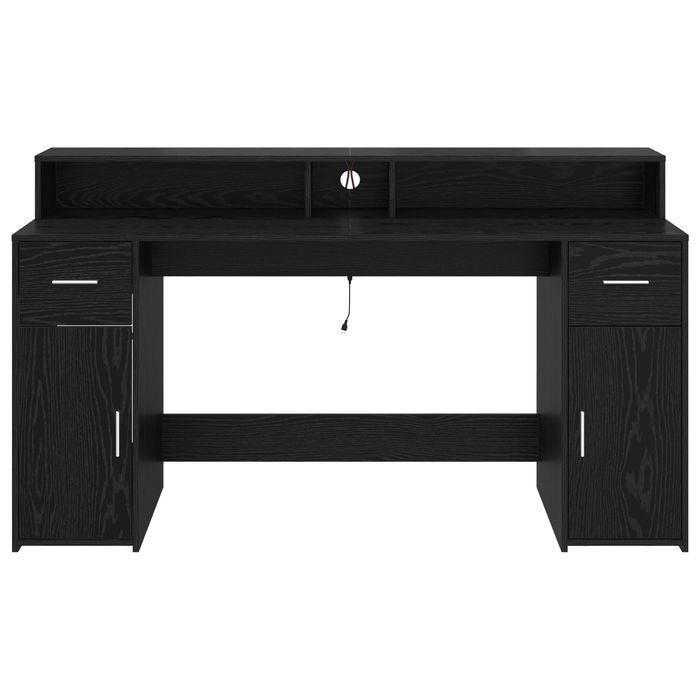 Vidaxl Biurko Z Czarnego Dębu 160X55X91 Cm Materiały Drewnopochodne