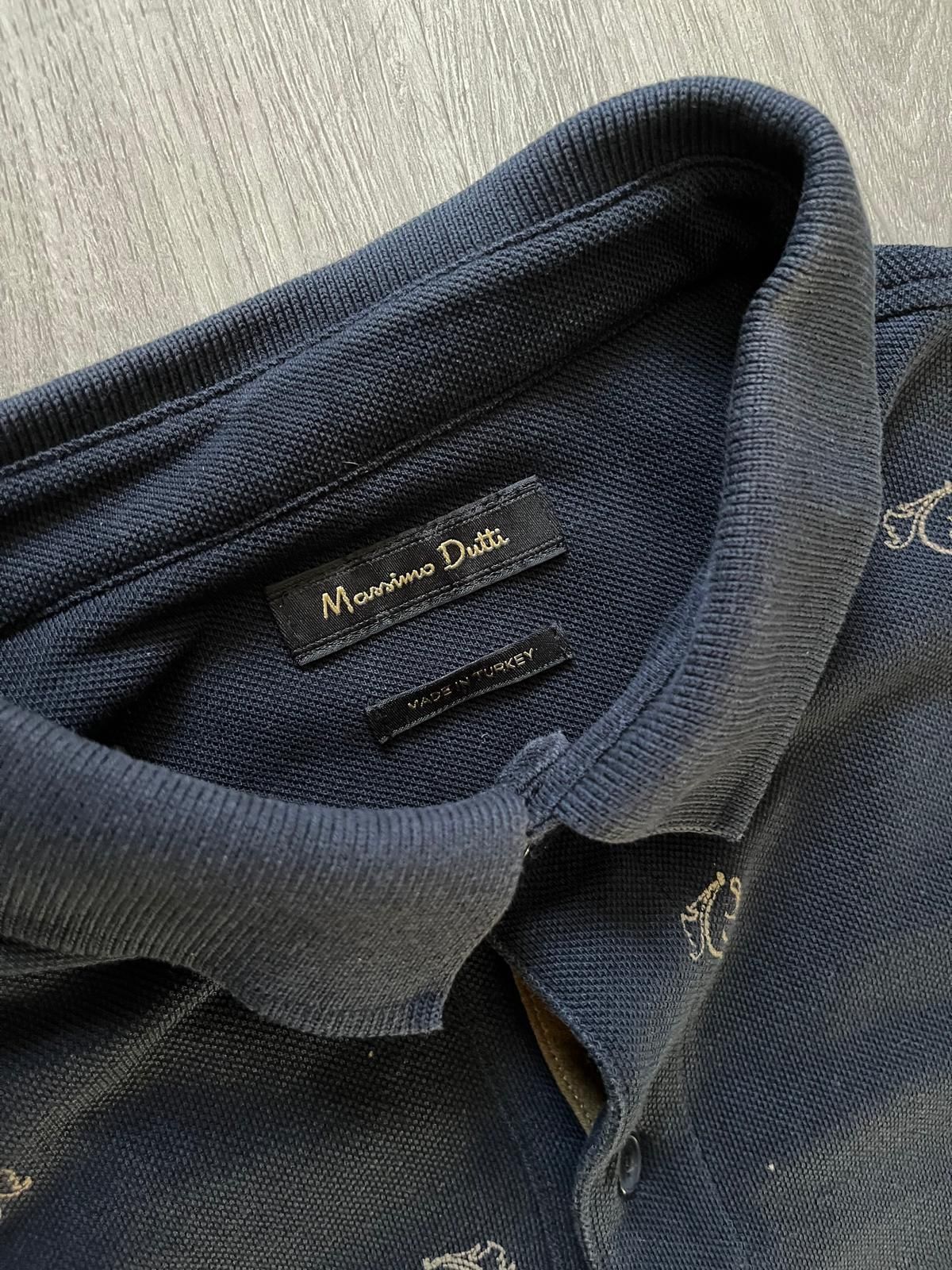 Massimo Dutti koszula polo L t-shirt granatowa męska cotton