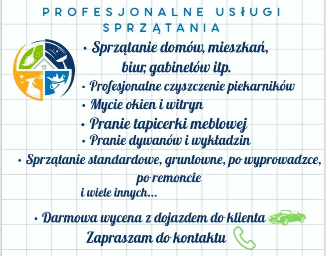 Sprzątanie domów, mieszkań i biur