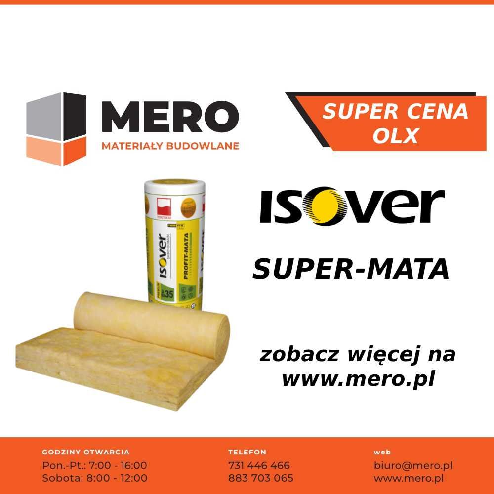 WEŁNA MINERALNA ISOVER Super-mata 0,033 - 10cm / 15cm / 20cm