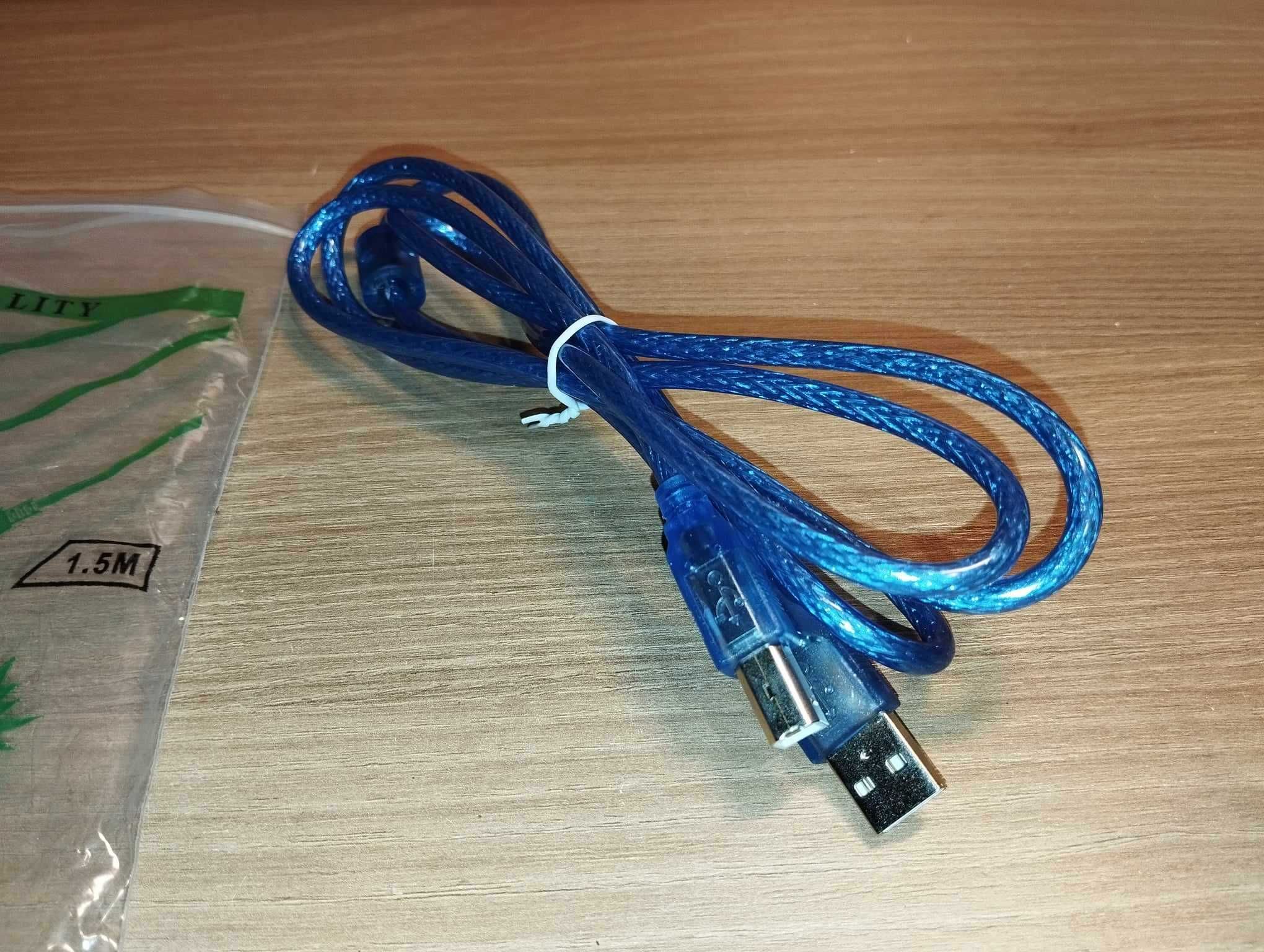 Kabel USB - A-B - 1.5 metra - Niebieski