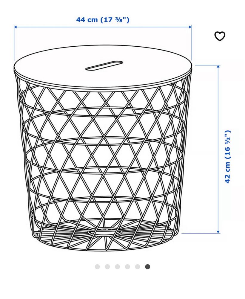 Okrągły stolik ikea biały kolor druciany