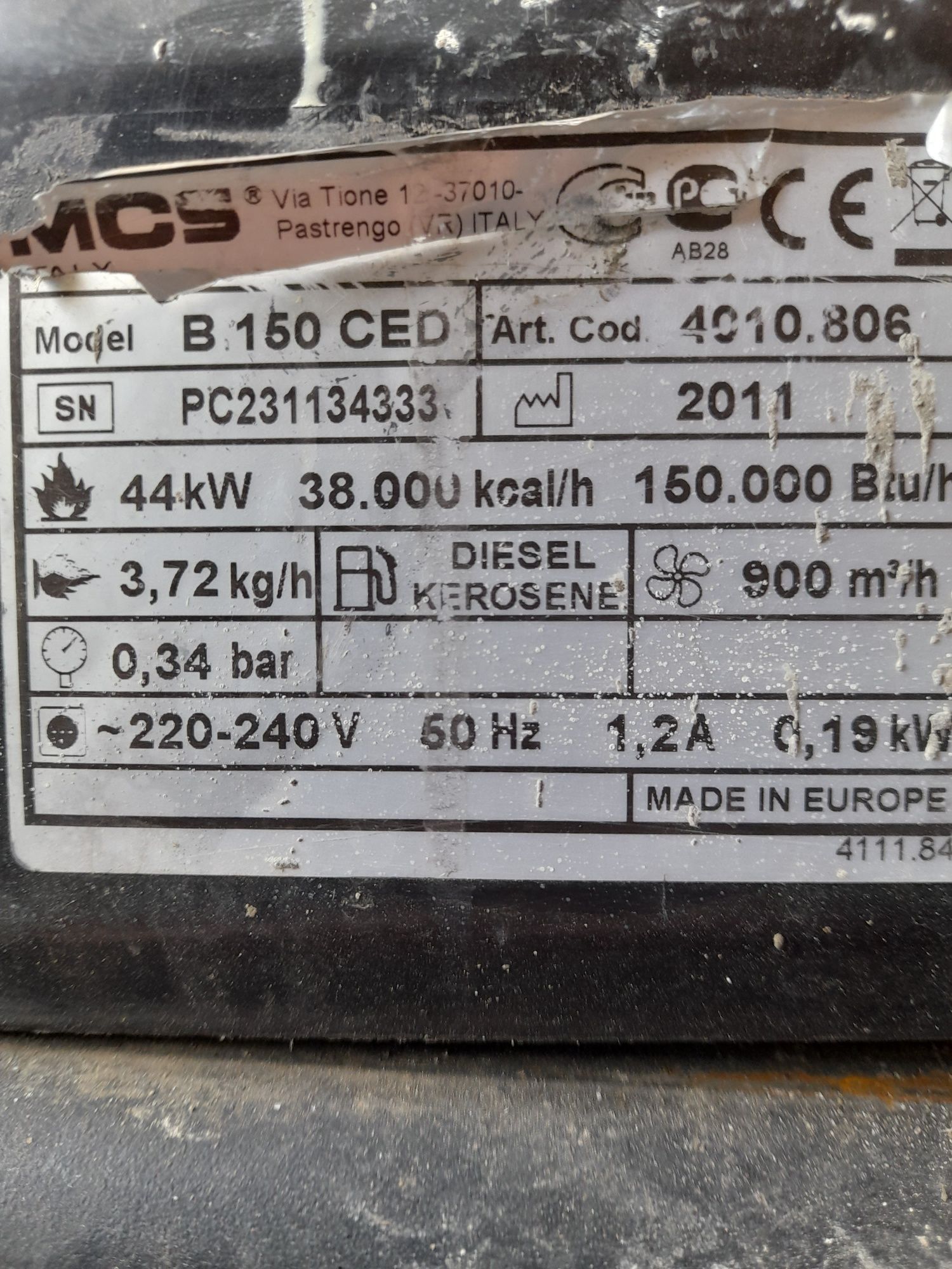 Sprzedam nagrzewnice master B150 CED 44 kW