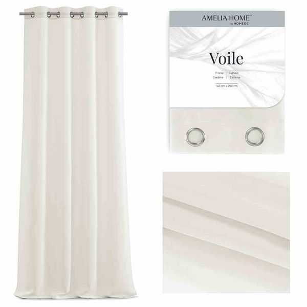 Kremowa firana woal na przelotkach 140x250 cm Voile marki Amelia Home