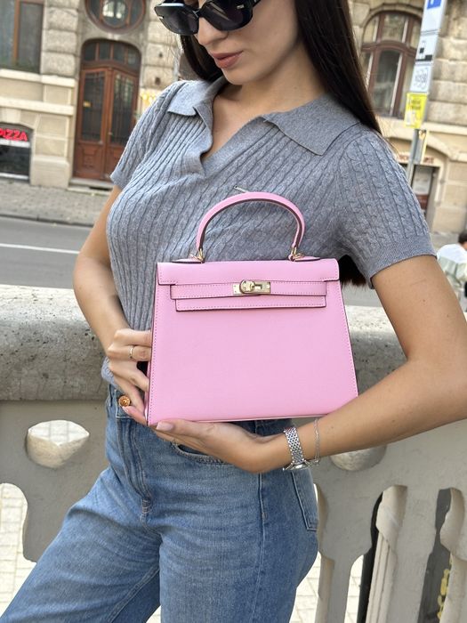 Сумка жіноча Hermes Epsom Kelly 25 Pink /Gold