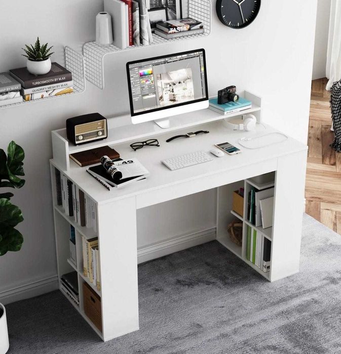 Biurko komputerowe z 2 półkami 120 x 54 x 90 cm. Okazja!