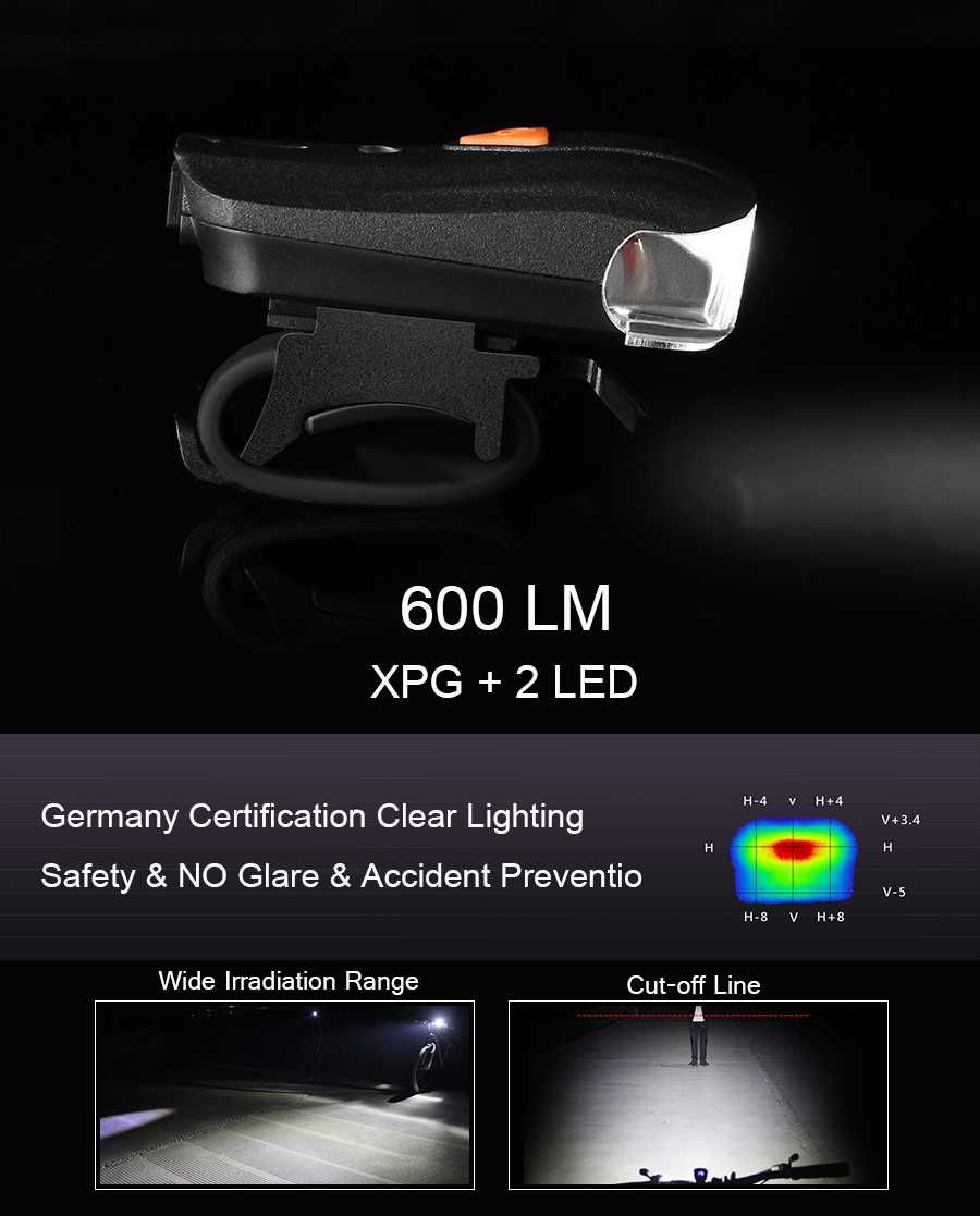Luz Bicicleta com sensor Noturno a Bateria  Prova Água