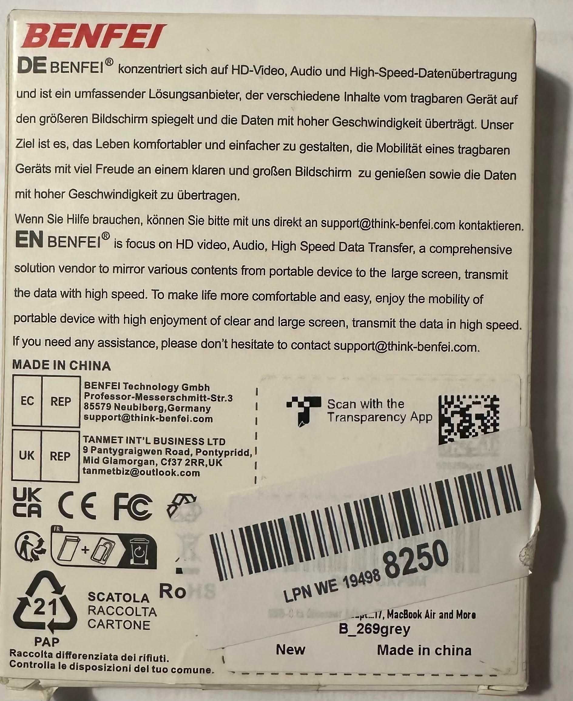 Adapter USB C na HDMI, adapter BENFEI USB typu C na HDMI