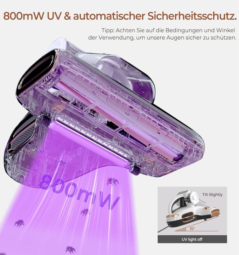 Aspirador Anti-ácaros JIGOO T600 UV e 700W