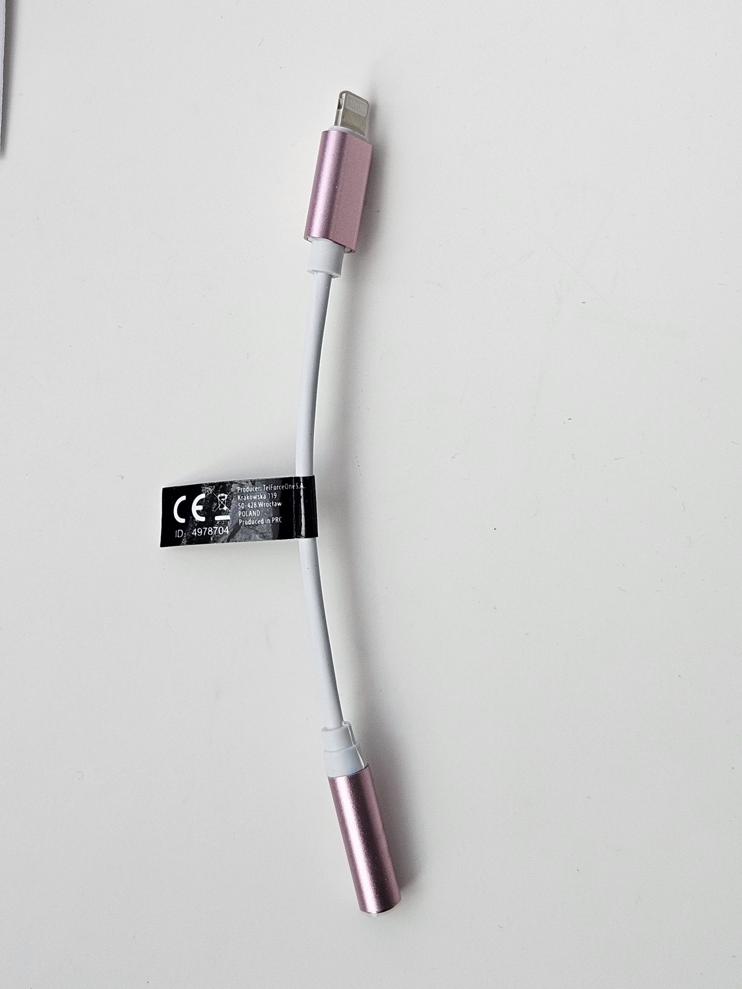Przejściówka adapter Jack 3.5 na Lightning różowy do IPhone Apple