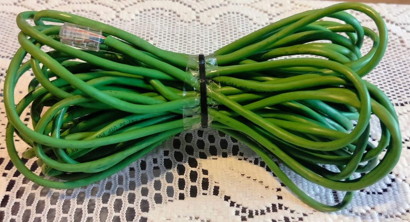 Kabel sieciowy LAN Ethernet 14M RJ-45 zielony i biały 6M + gratis