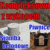 Szczelne szambo 4m3 betonowe zbiornik  piwniczki Kompleksowo z wykopem