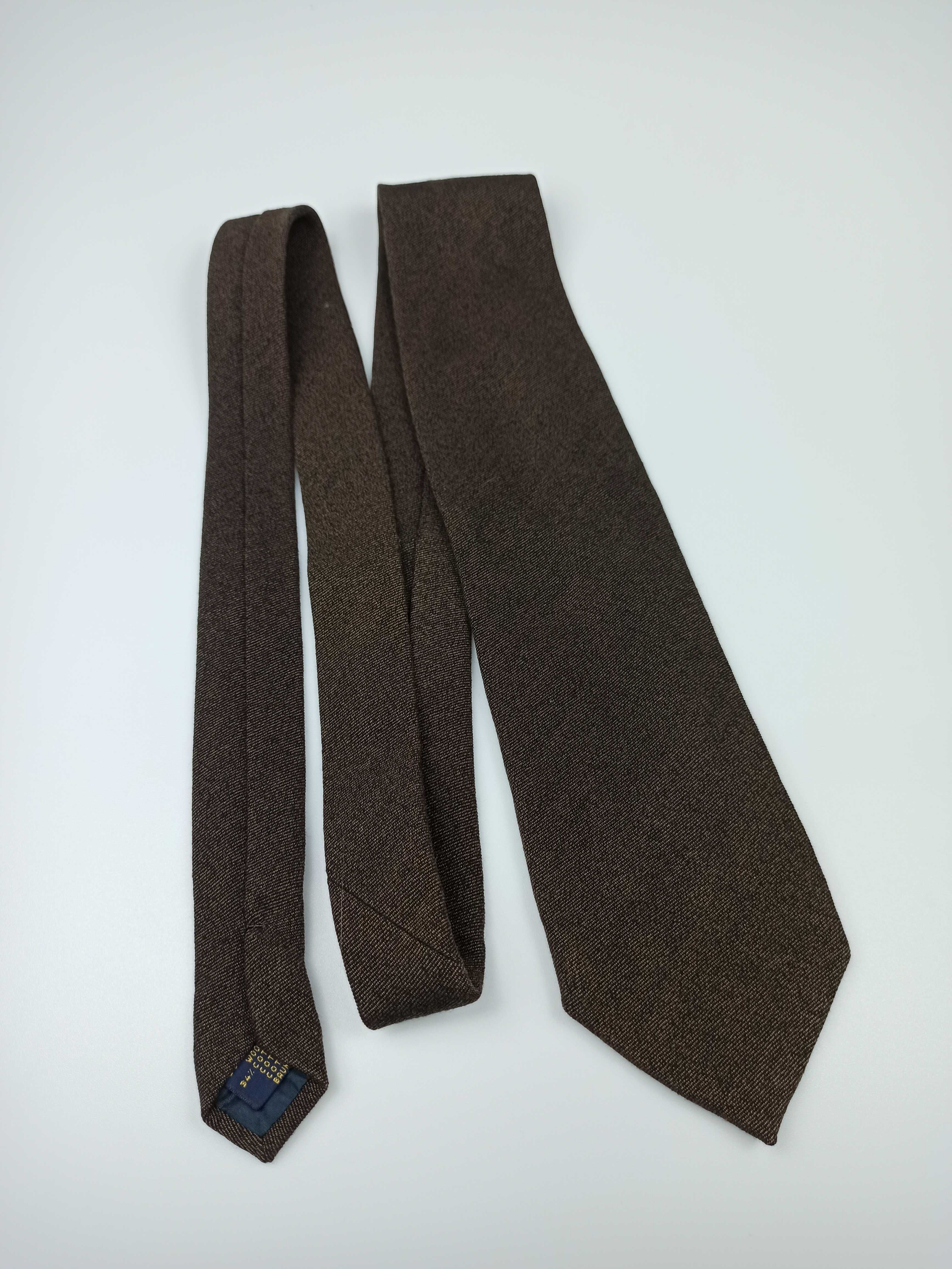 Church's brązowy wełniany bawełniany kaszmirowy krawat ulu37