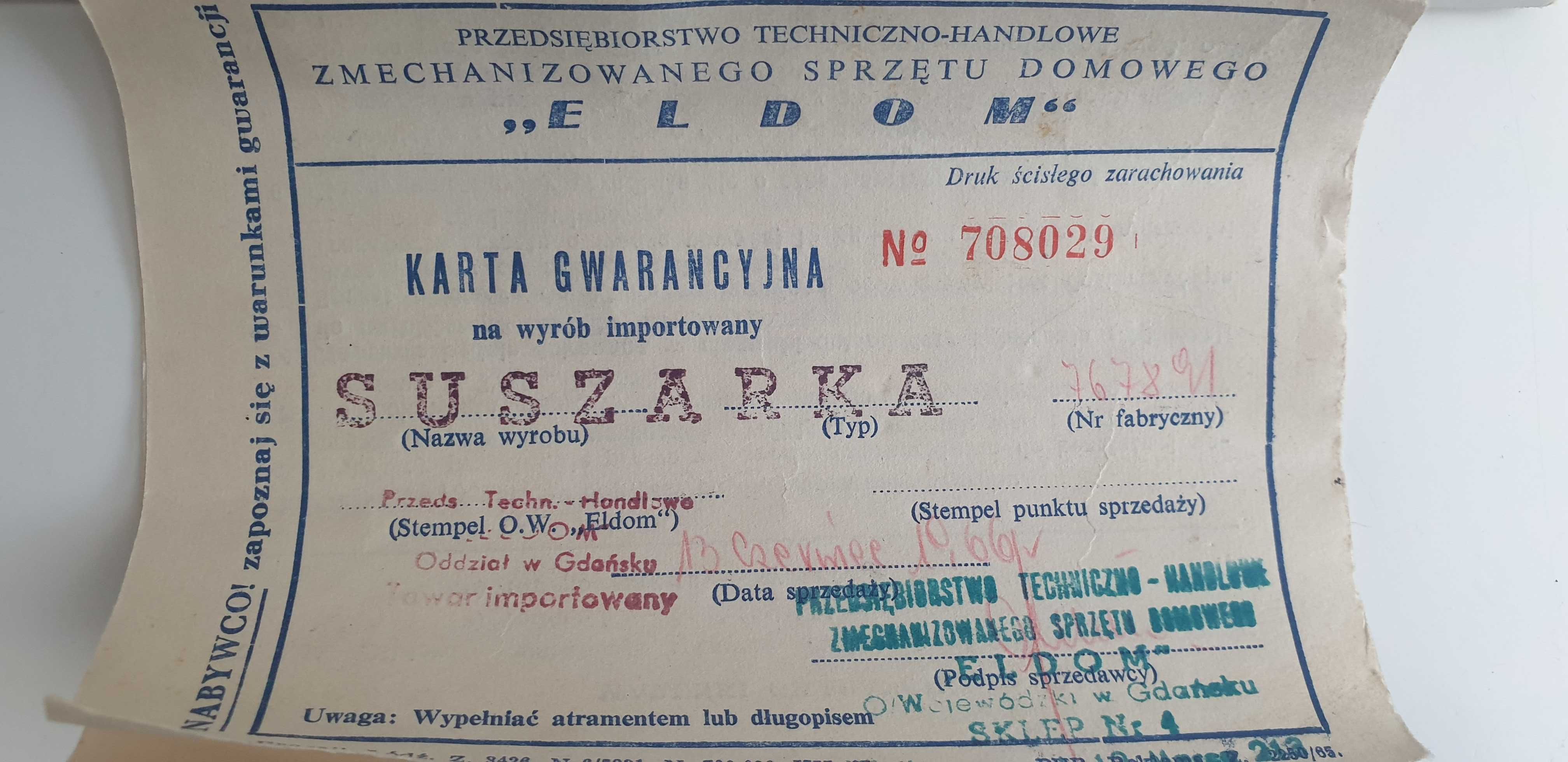 Starocie z Gdyni - Suszarka niemiecka z 1966r. sprawna