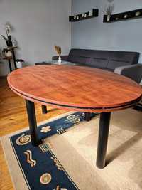 Drewniany stół owalny brązowy