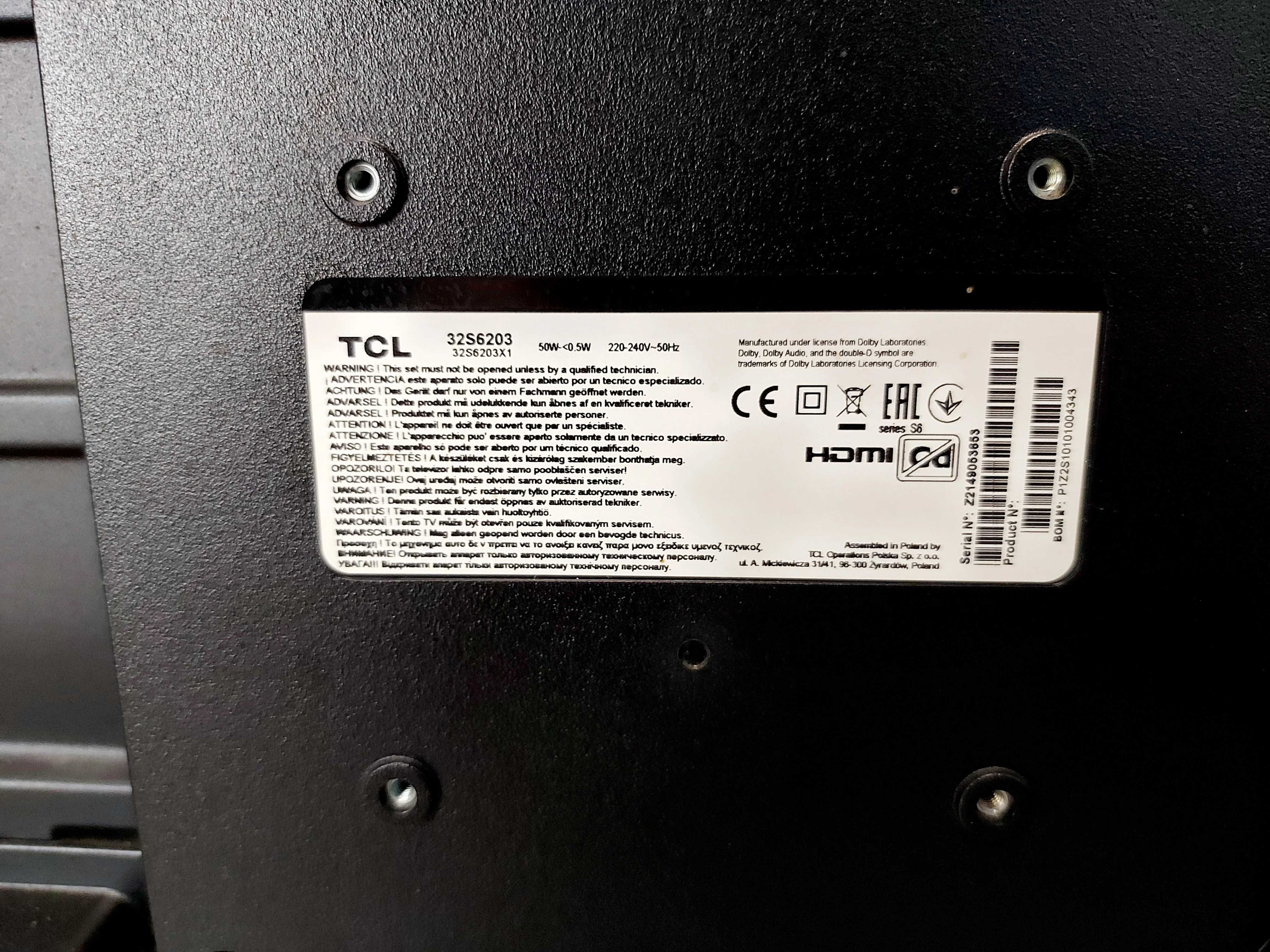 Telewizor TCL 32S620 32" Smart Tv DVB-T2