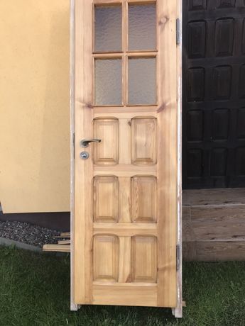Drzwi łazienkowe - prawe_ lita sosna
