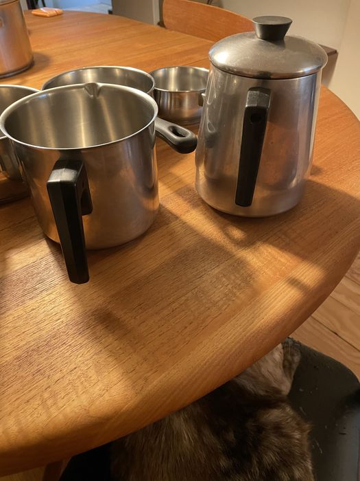 Set de 4 caçarolas + 2 fervedores inox