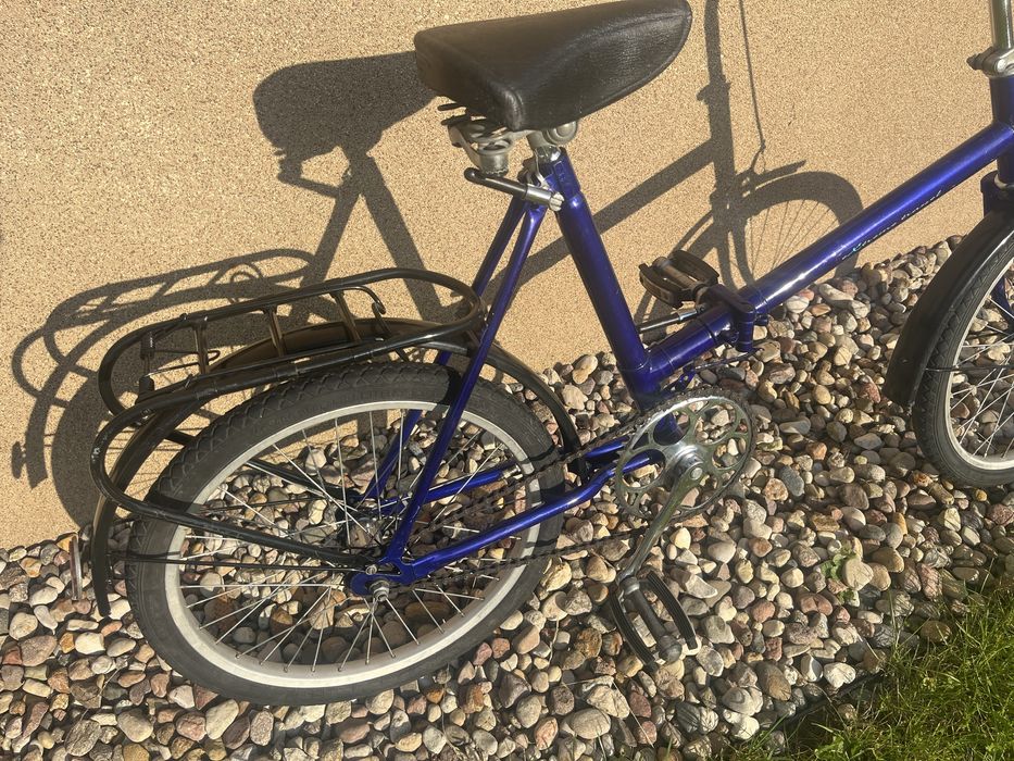 Granatowy Rower Składany Składak PRL Sprawny