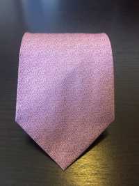 Łososiowy krawat Pierre Cardin (róż z delikatną fakturą)