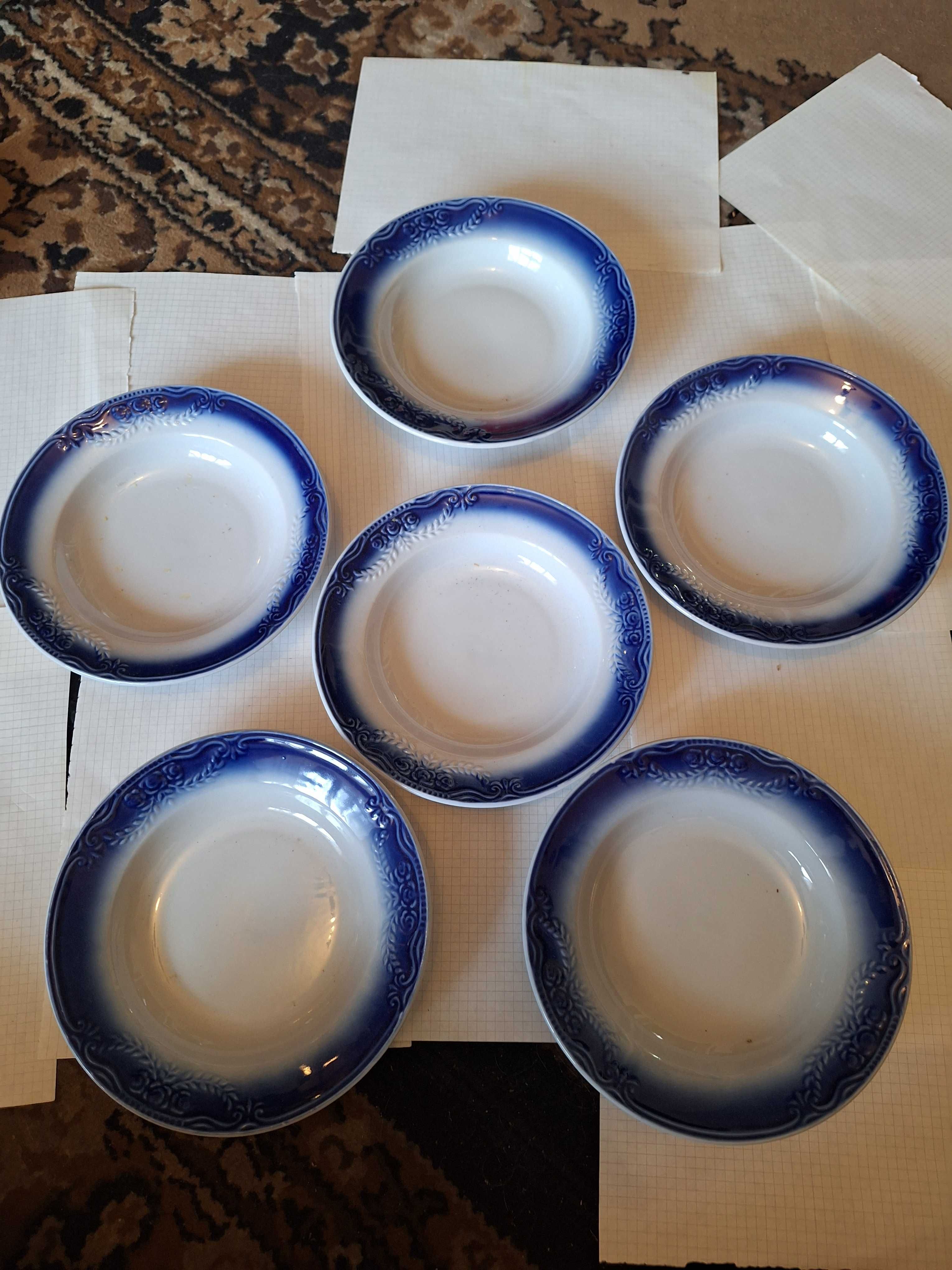 Комплект тарілок синій кобальт сумський фарфор