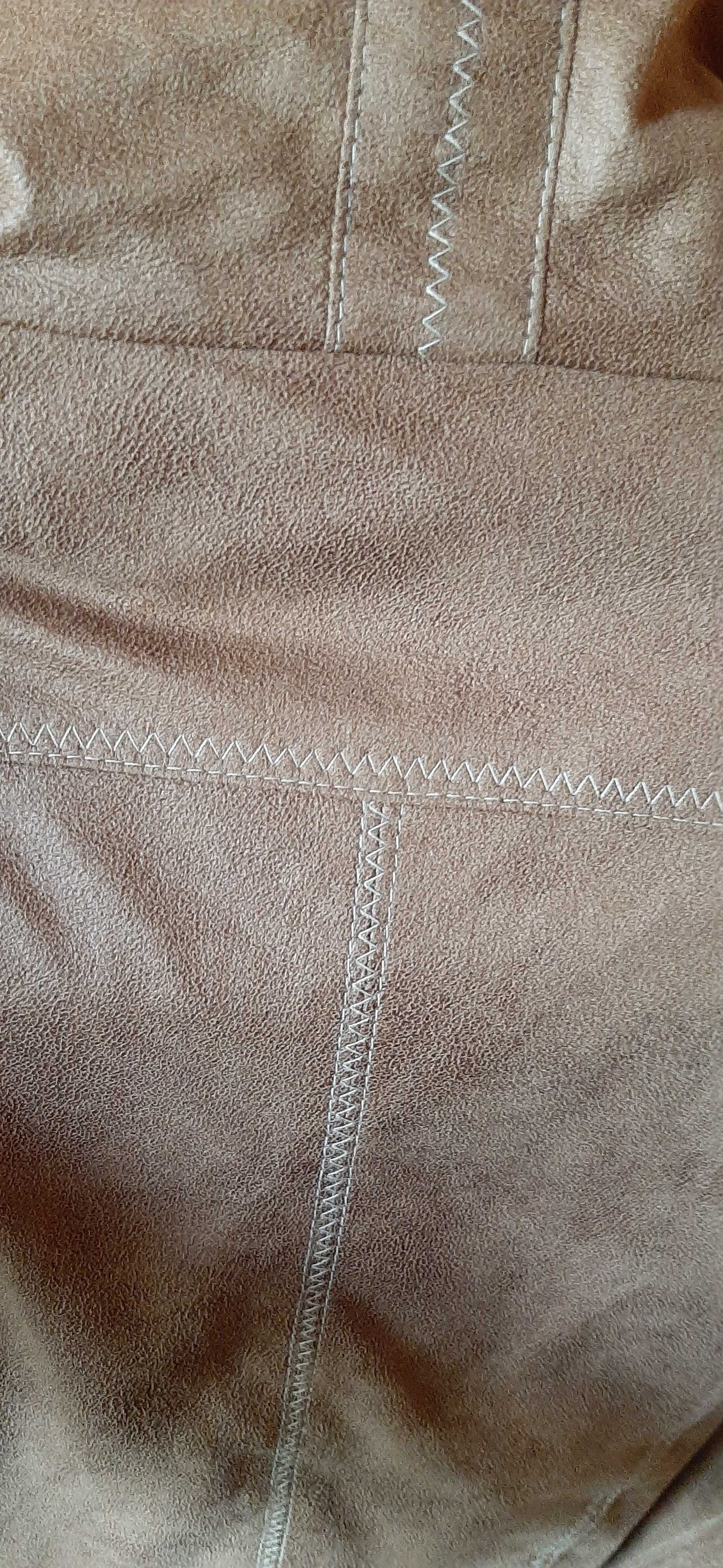 Kurtka Damska Lebek 48/50 - Jasny Brąz, Krótka, Elegancka, Stan BDB
