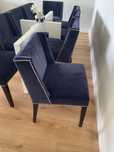 Cadeiras Elegantes em Veludo Azul Marinho – Conjunto com 10 Unidades