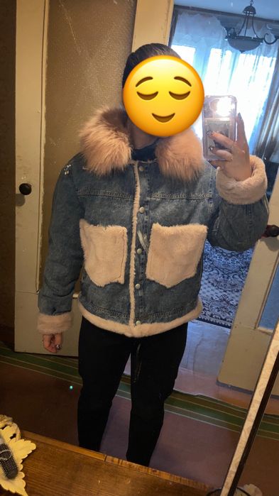 Джинсова куртка з хутром