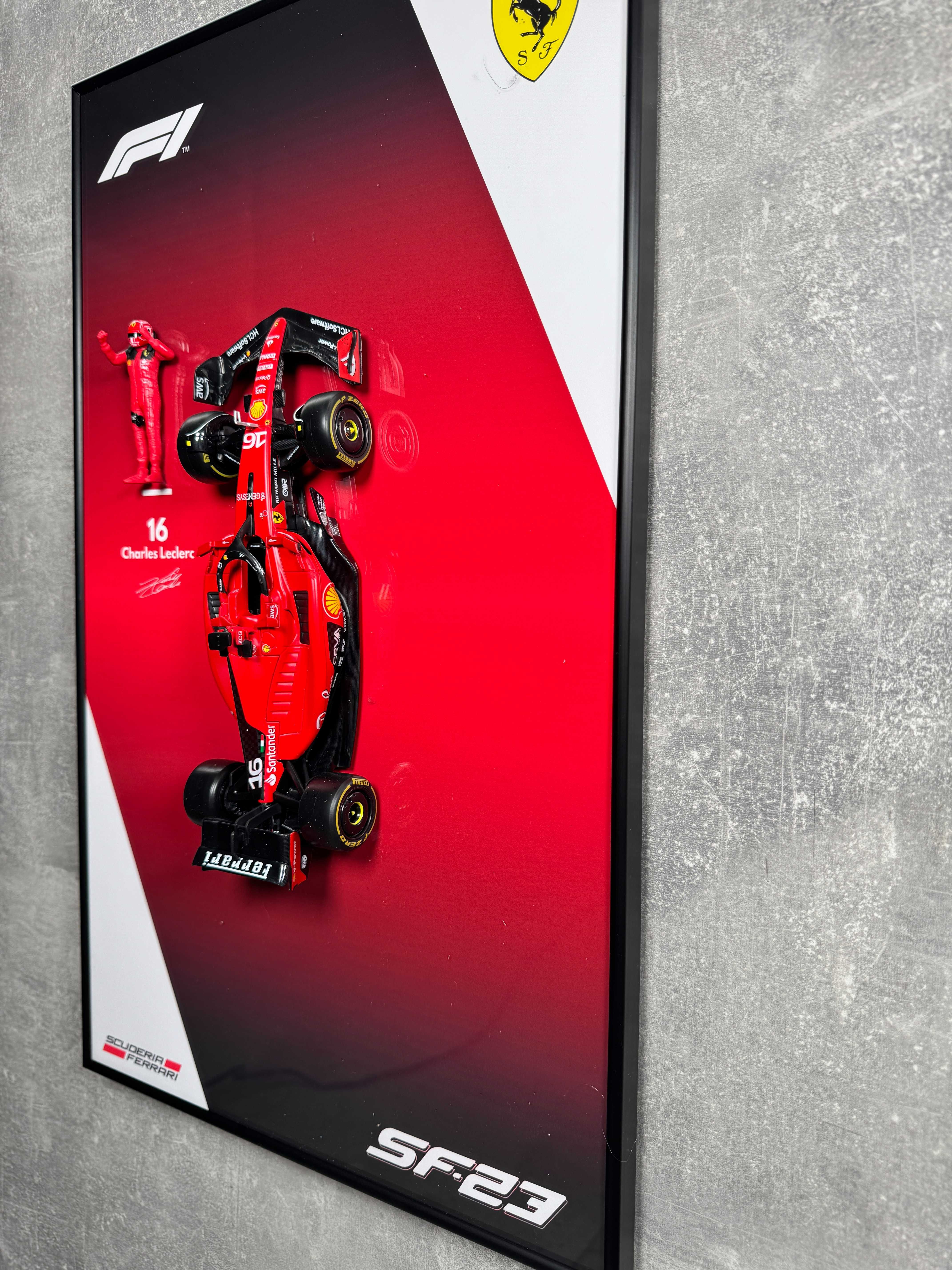 Bburago 50x30 F1 Ferrari SF-23 1/24 #16 Charles Leclerc / Градієнт