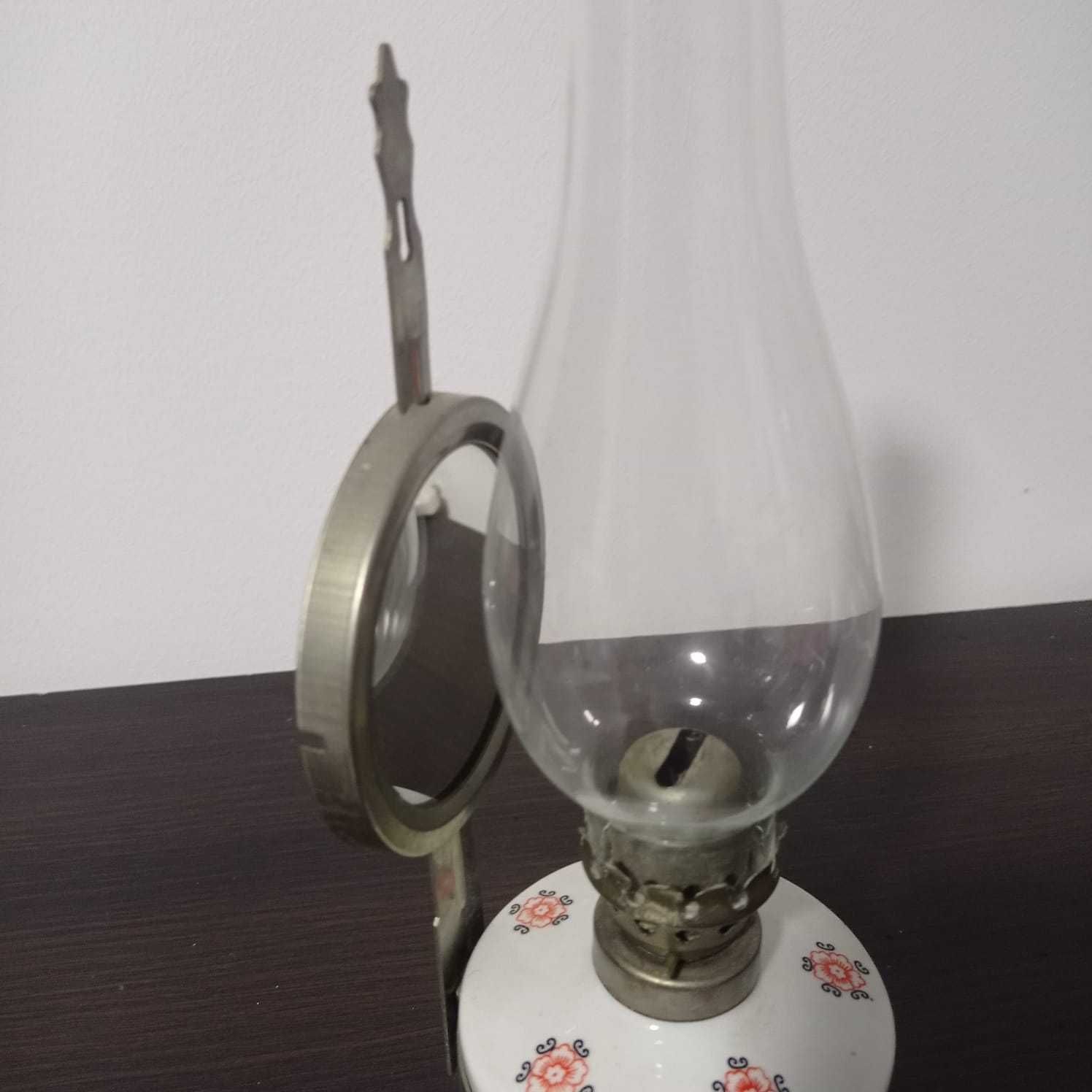 Lampa naftowa antyk zabytek biała ceramiczna jak nowa