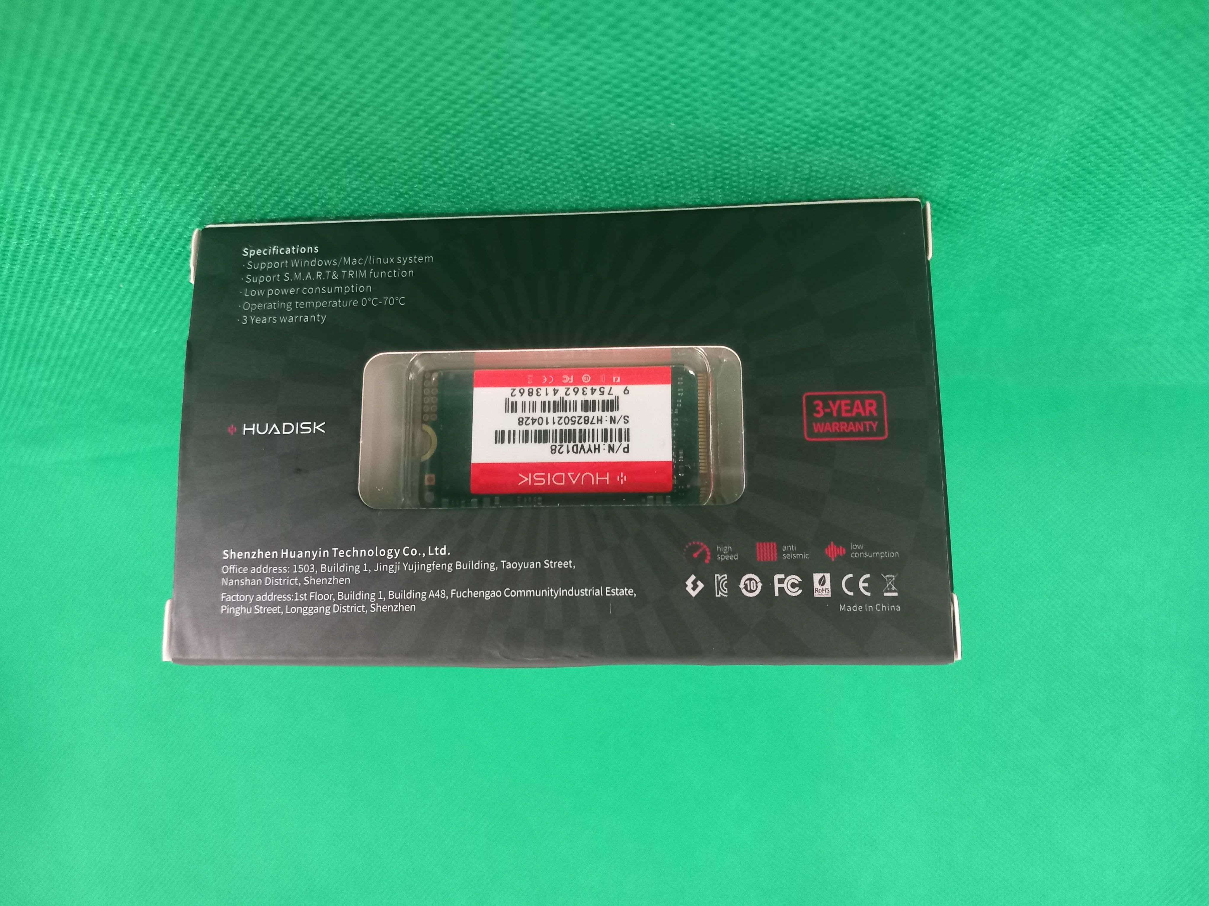 Huadisk NVMe M.2 128GB – PCIe Gen3 x4, Alta Velocidade
