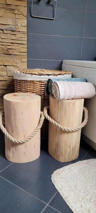 Pieniek z liną z drewna olchowego