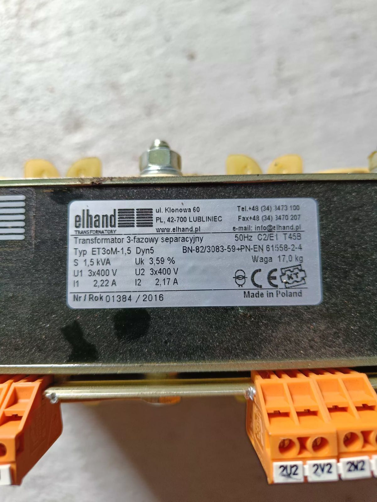 Transformator 3-fazowy separacyjny