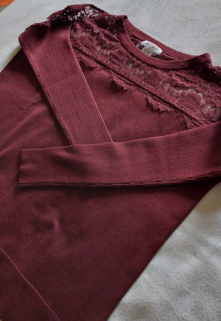 Camisola Bordeaux c/ Renda, TM