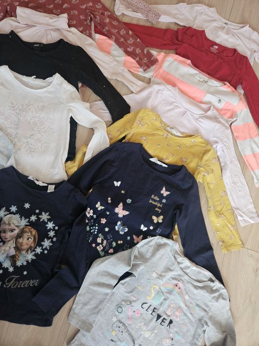 14szt bluzki z dł.rękawem H&M, roz.110/116