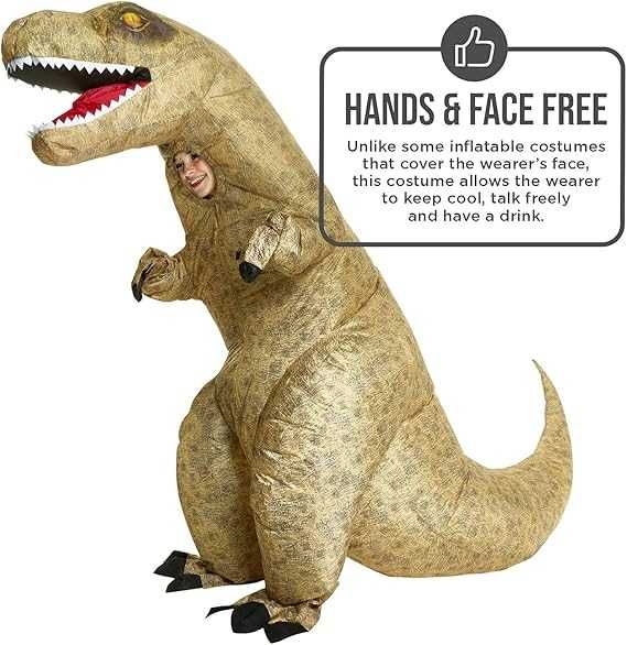 Kostium Strój Dmuchany Nadmuchiwany Dinozaur T-Rex Dla Dzieci K534