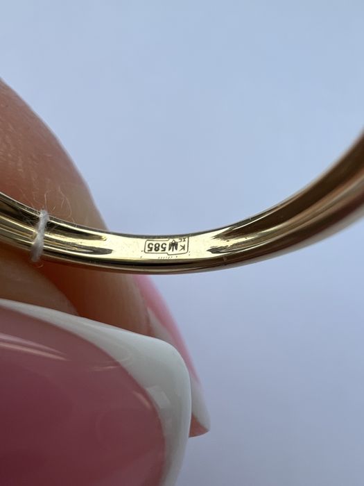 Золотое кольцо с бриллиантами р.16 желтое золото 585 проба