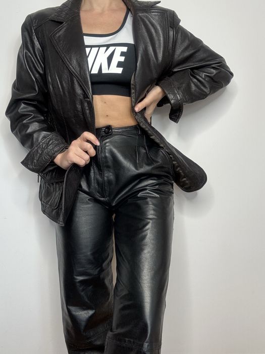 Kurtka brązowa skóra naturalna ocersize L M S