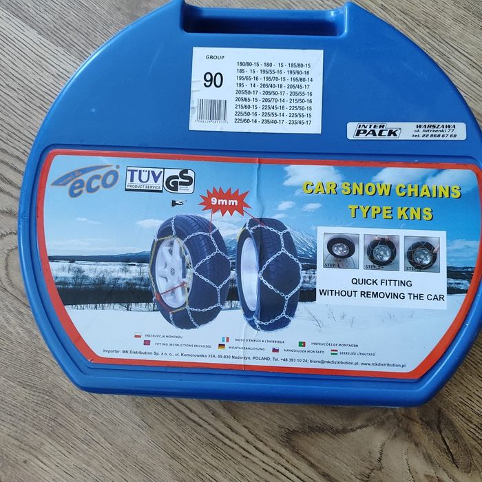 Łańcuchy śniegowe nowe