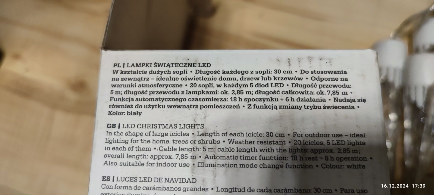 Sople zewnętrzne LED 30 cm z czasomierzem 2 komplety