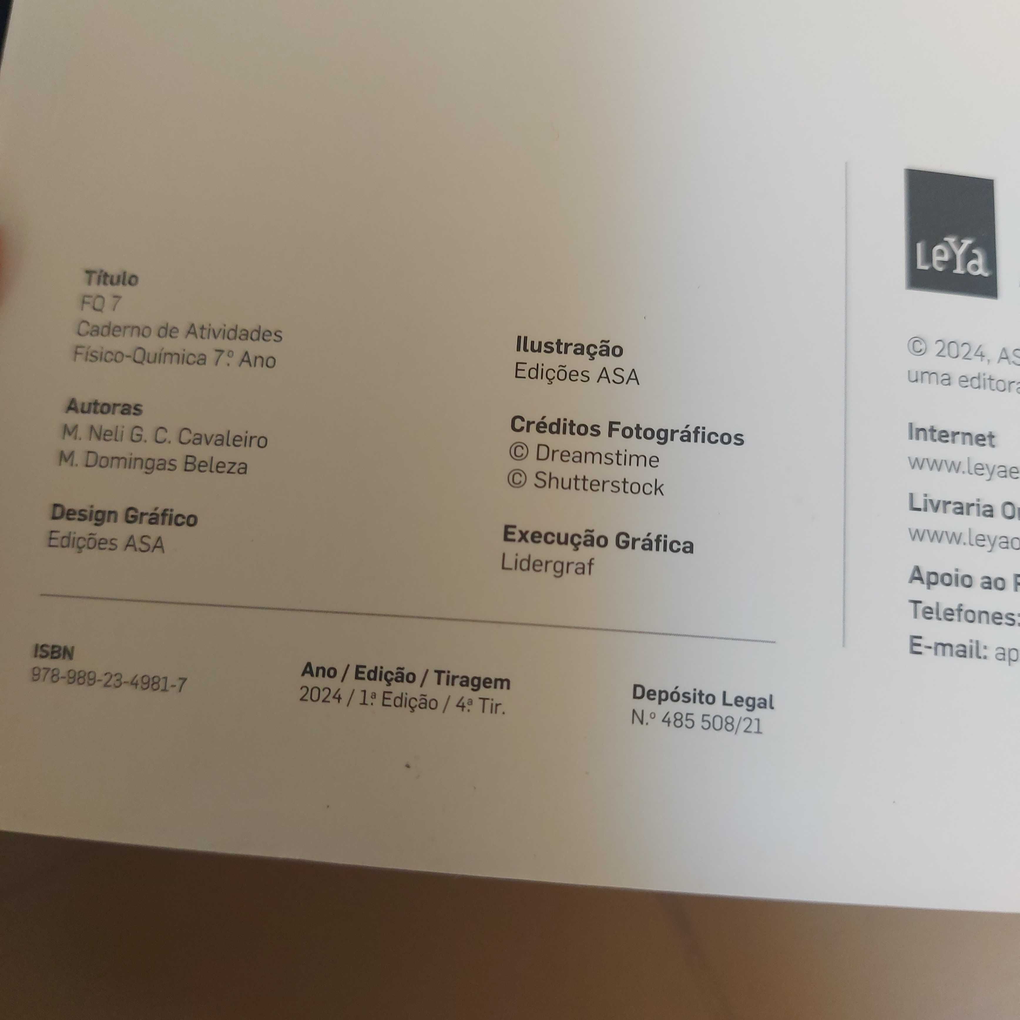 Livro 7 ano caderno de atividades FQ7