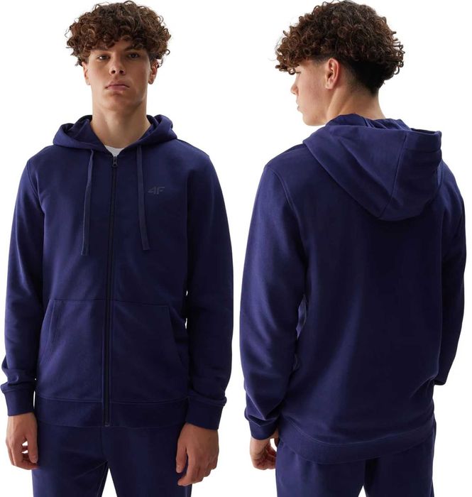 Bluza Męska Sportowa 4F Klasyczna Granat Kaptur Rozpinana -31 r.M