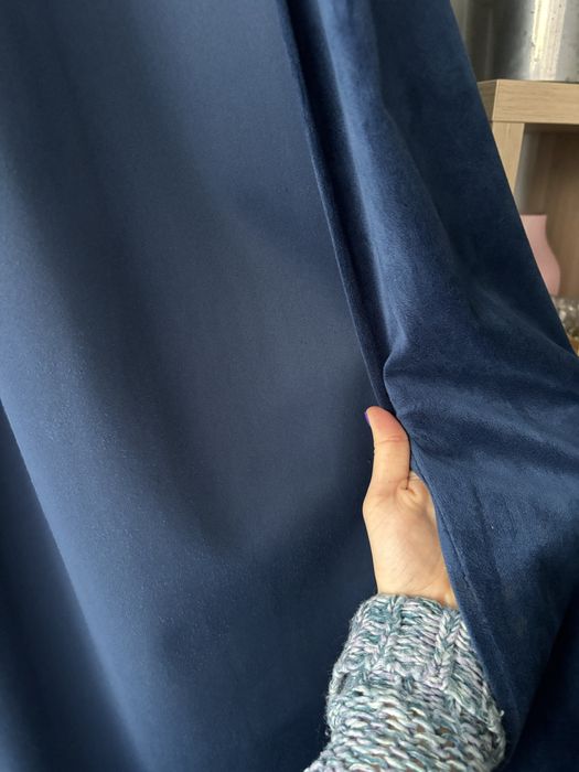 2x zasłony Jysk Austra 140x245 aksamit niebieski granatowy