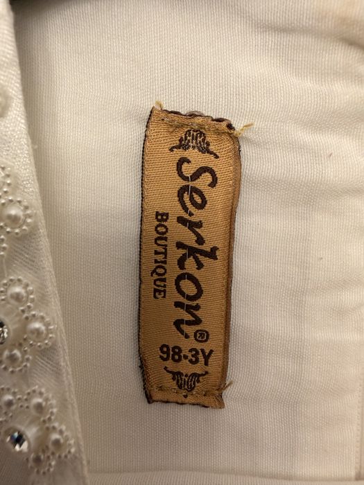Tiulowa biała (ecru kolor )sukienka 98 rozmiar na 3 lata
