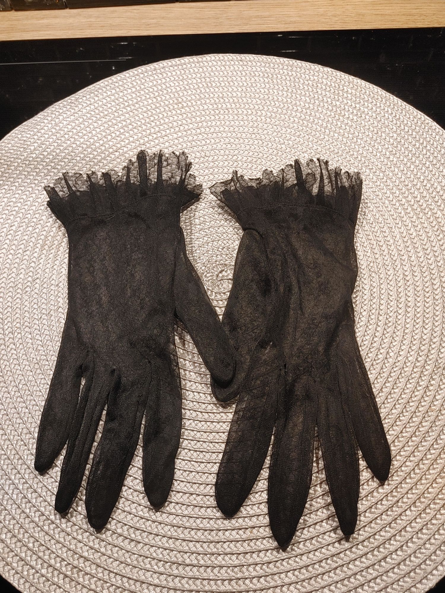 Rękawice czarne koronka okazjonalne kolekcja