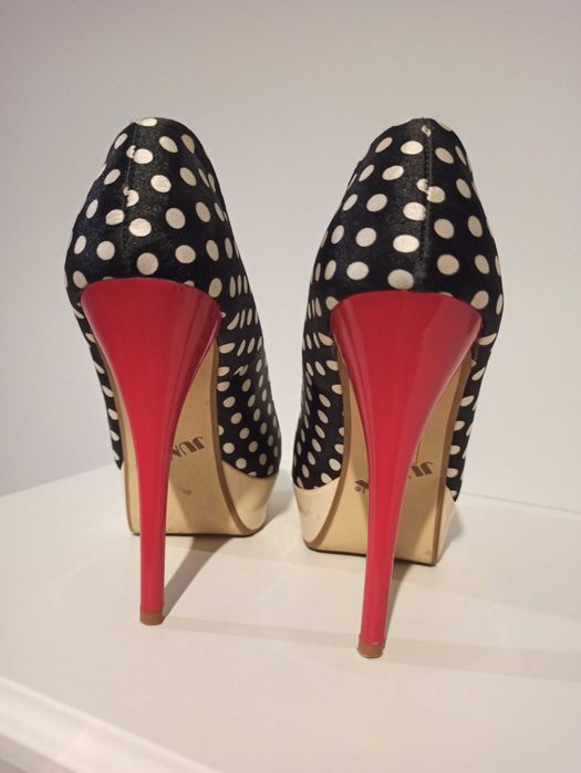 Szpilki kropki obcas damskie 36