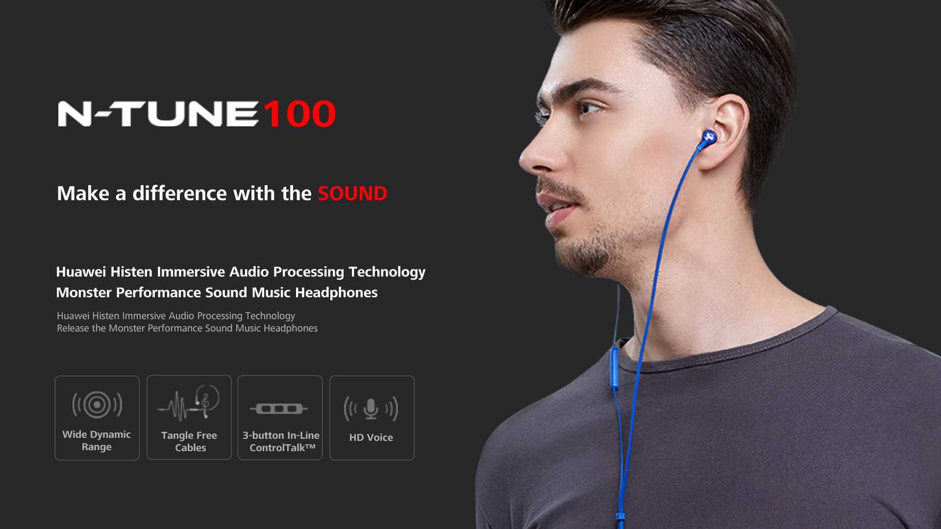 Słuchawki Huawei Honor Monster N-Tune 100 AM15 - NOWE