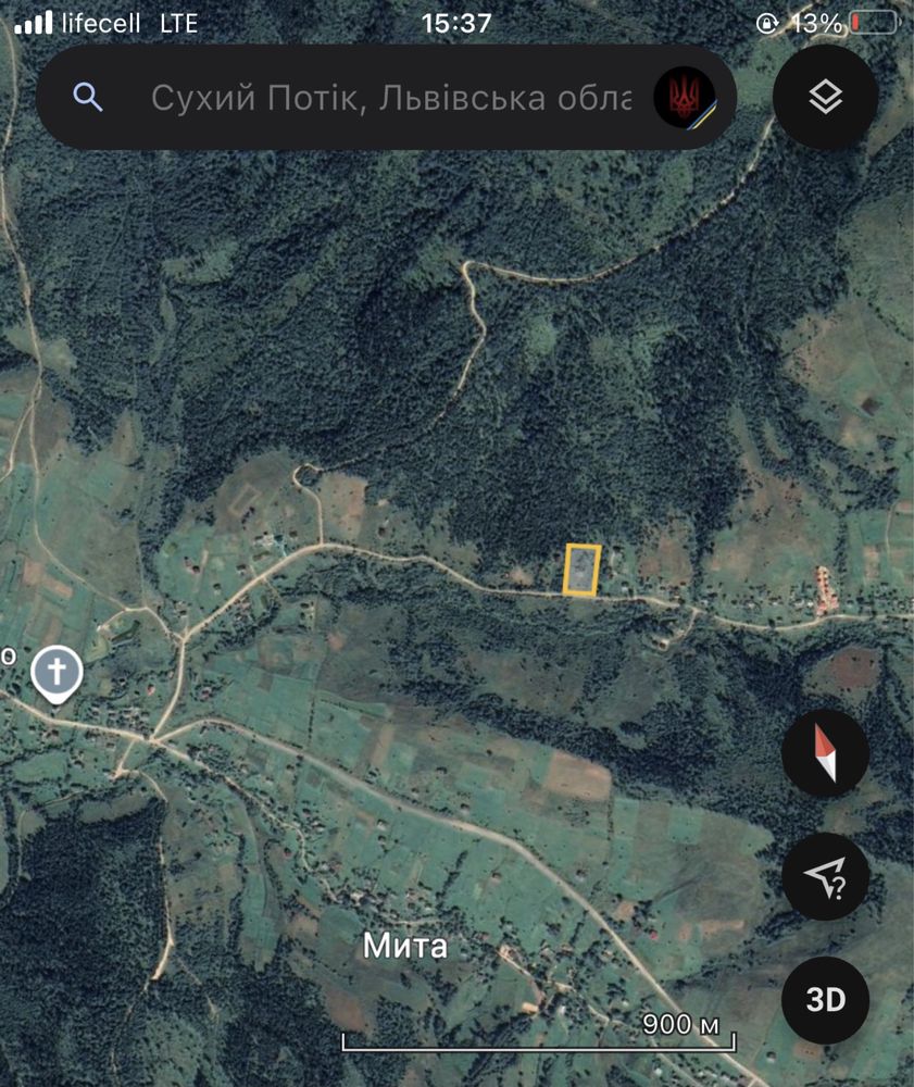 Продається земель.діл. з незавершеним житловим будинок в с.Сухий Потік